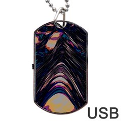 Pattern Texture Fractal Colorful Dog Tag Usb Flash (two Sides) by Wegoenart