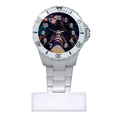 Pattern Texture Fractal Colorful Plastic Nurses Watch by Wegoenart