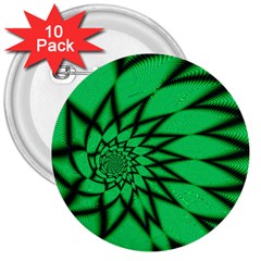 The Fourth Dimension Fractal 3  Buttons (10 Pack)  by Wegoenart