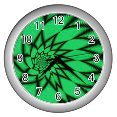 The Fourth Dimension Fractal Wall Clock (silver) by Wegoenart