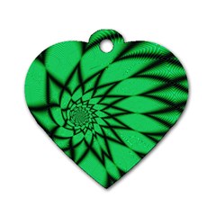 The Fourth Dimension Fractal Dog Tag Heart (two Sides) by Wegoenart