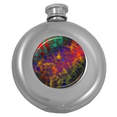 Pattern Background Wallpaper Round Hip Flask (5 Oz) by Wegoenart