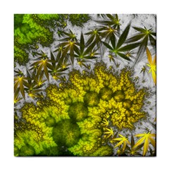 Fractal Mobius Dragon Marijuana Tile Coasters