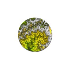 Fractal Mobius Dragon Marijuana Golf Ball Marker by Wegoenart