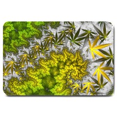 Fractal Mobius Dragon Marijuana Large Doormat  by Wegoenart