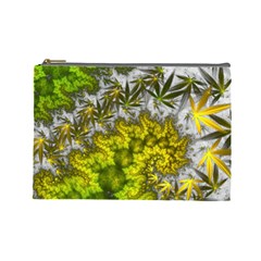 Fractal Mobius Dragon Marijuana Cosmetic Bag (Large)