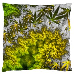 Fractal Mobius Dragon Marijuana Large Cushion Case (Two Sides)