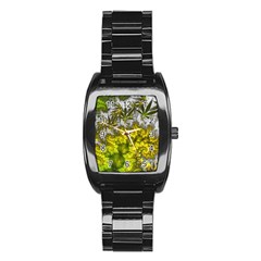 Fractal Mobius Dragon Marijuana Stainless Steel Barrel Watch