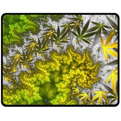 Fractal Mobius Dragon Marijuana Double Sided Fleece Blanket (Medium) 