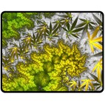 Fractal Mobius Dragon Marijuana Double Sided Fleece Blanket (Medium)  58.8 x47.4  Blanket Front