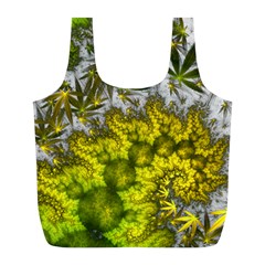 Fractal Mobius Dragon Marijuana Full Print Recycle Bag (l) by Wegoenart