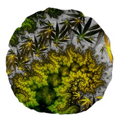 Fractal Mobius Dragon Marijuana Large 18  Premium Flano Round Cushions