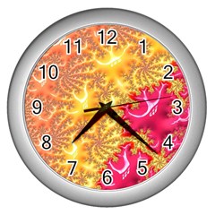 Fractal Math Mathematics Science Wall Clock (silver) by Wegoenart