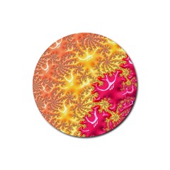 Fractal Math Mathematics Science Rubber Coaster (round)  by Wegoenart