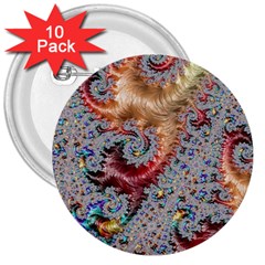 Fractal Artwork Design Pattern 3  Buttons (10 Pack)  by Wegoenart