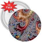 Fractal Artwork Design Pattern 3  Buttons (10 pack)  Front