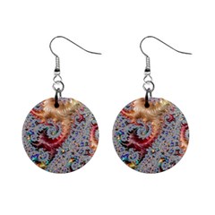 Fractal Artwork Design Pattern Mini Button Earrings