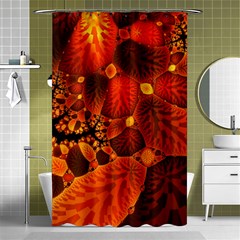 Leaf Autumn Nature Background Shower Curtain 48  X 72  (small)  by Wegoenart