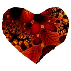 Leaf Autumn Nature Background Large 19  Premium Heart Shape Cushions by Wegoenart