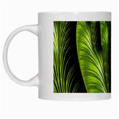 Fractal Background Abstract Green White Mugs by Wegoenart