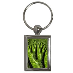 Fractal Background Abstract Green Key Chains (rectangle)  by Wegoenart