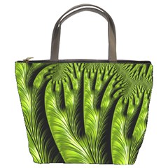 Fractal Background Abstract Green Bucket Bag by Wegoenart