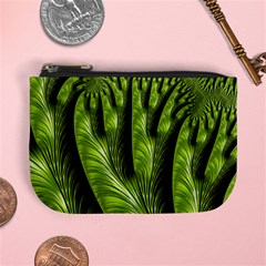 Fractal Background Abstract Green Mini Coin Purse by Wegoenart