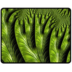 Fractal Background Abstract Green Fleece Blanket (medium)  by Wegoenart