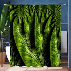 Fractal Background Abstract Green Shower Curtain 60  X 72  (medium)  by Wegoenart