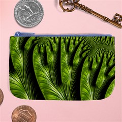 Fractal Background Abstract Green Large Coin Purse by Wegoenart