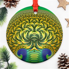 Fractal Tree Abstract Fractal Art Round Ornament (two Sides) by Wegoenart