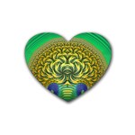 Fractal Tree Abstract Fractal Art Heart Coaster (4 pack)  Front