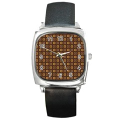 Background Pattern Structure Square Metal Watch by Wegoenart