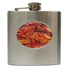 Marbled Paper Mottle Color Movement Hip Flask (6 Oz) by Wegoenart