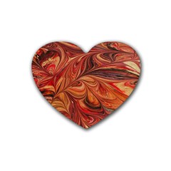 Marbled Paper Mottle Color Movement Heart Coaster (4 Pack)  by Wegoenart