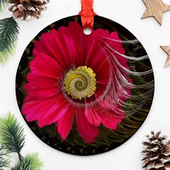 Fantasy Flower Fractal Blossom Ornament (round)