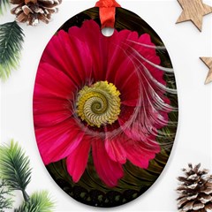 Fantasy Flower Fractal Blossom Ornament (oval)