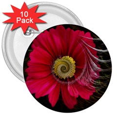 Fantasy Flower Fractal Blossom 3  Buttons (10 Pack)  by Wegoenart