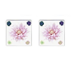 Abstract Transparent Image Flower Cufflinks (square) by Wegoenart