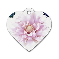 Abstract Transparent Image Flower Dog Tag Heart (two Sides) by Wegoenart