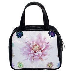 Abstract Transparent Image Flower Classic Handbag (two Sides)