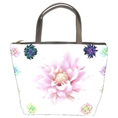 Abstract Transparent Image Flower Bucket Bag