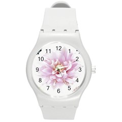 Abstract Transparent Image Flower Round Plastic Sport Watch (m) by Wegoenart