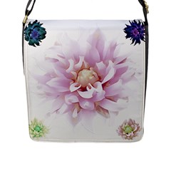 Abstract Transparent Image Flower Flap Closure Messenger Bag (l) by Wegoenart