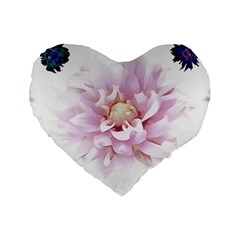 Abstract Transparent Image Flower Standard 16  Premium Flano Heart Shape Cushions by Wegoenart