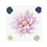 Abstract Transparent Image Flower Small Satin Scarf (Square) Front