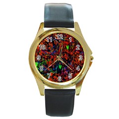 Dance  Of The  Forest 1 Round Gold Metal Watch