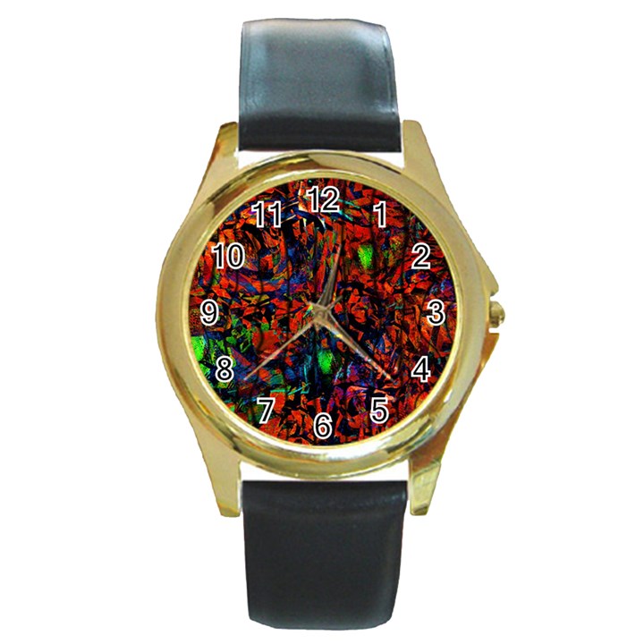 Dance  Of The  Forest 1 Round Gold Metal Watch