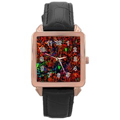 Dance  Of The  Forest 1 Rose Gold Leather Watch 