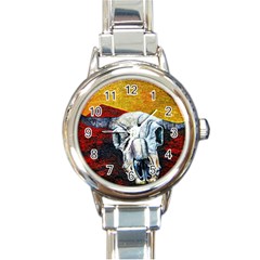 Skull 2 Round Italian Charm Watch